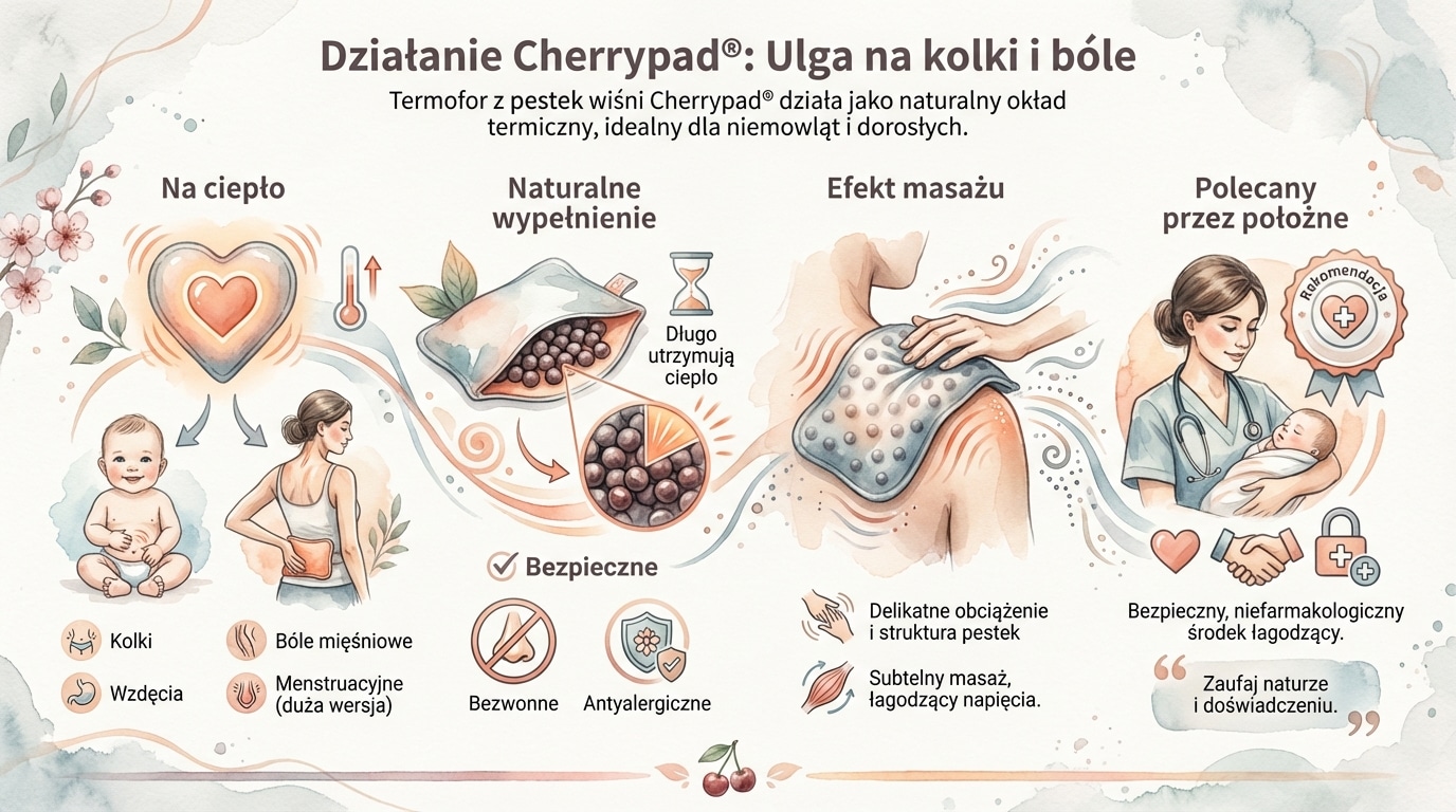Działanie Cherrypad®: Ulga na kolki i bóle