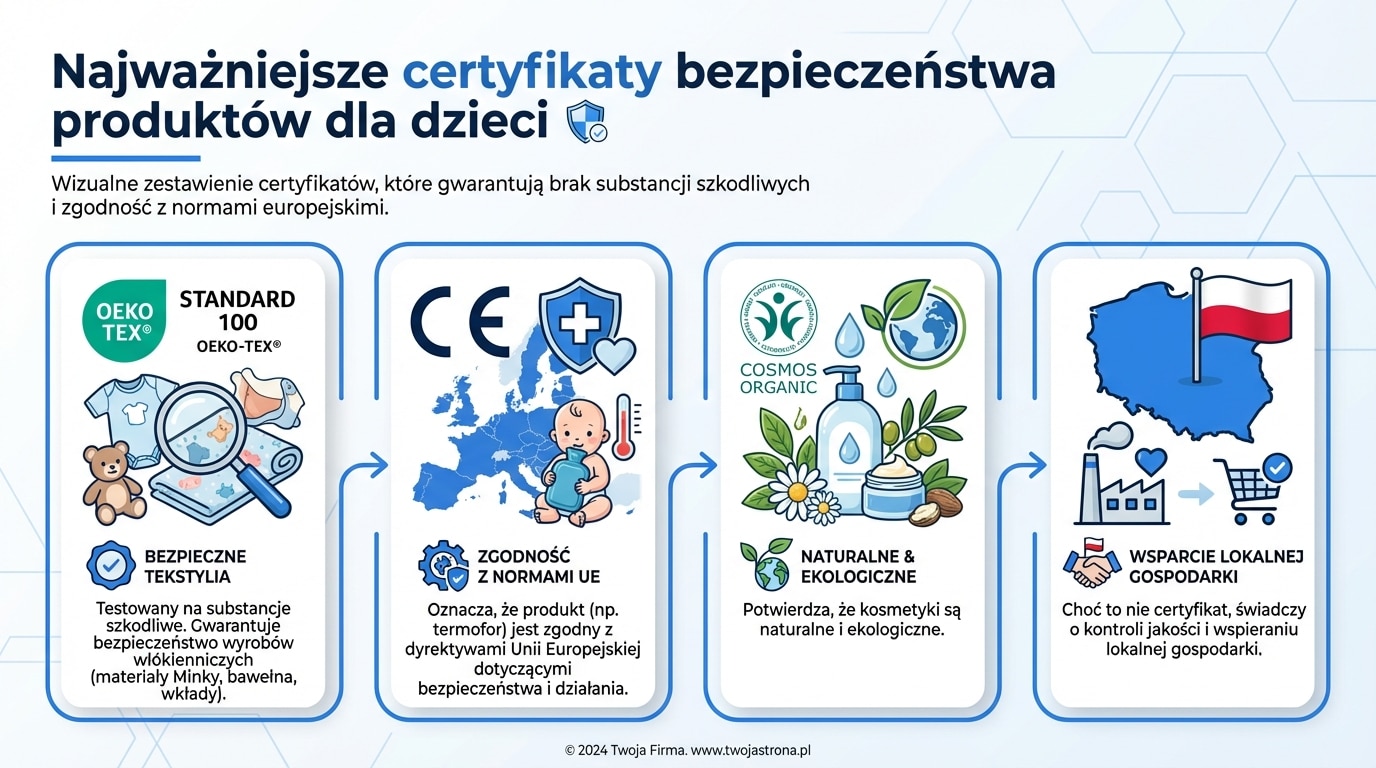 Kompleksowe wsparcie: zdrowie dziecka od narodzin po przedszkole 1 Najważniejsze certyfikaty bezpieczeństwa produktów dla dzieci