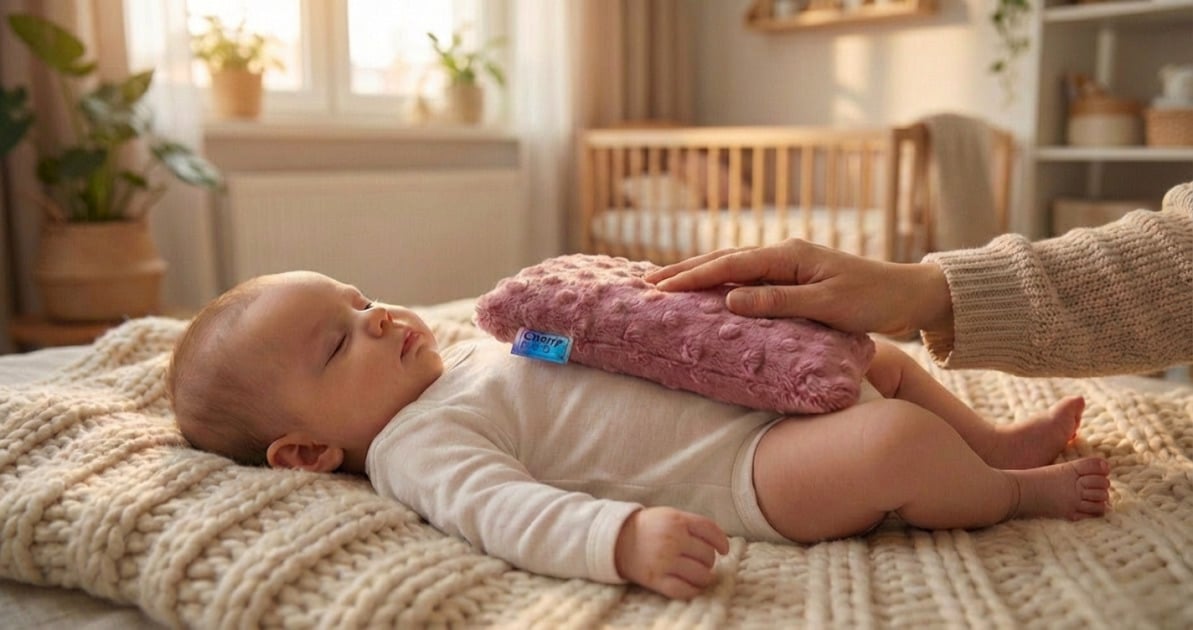 Termofor z Pestek Wiśni Cherrypad® – Minky Rosas in use