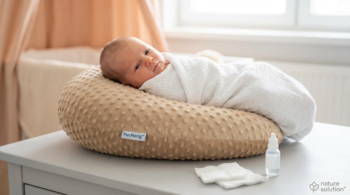 Pan Pieróg™ – poduszka do karmienia – piasek pustyni in use