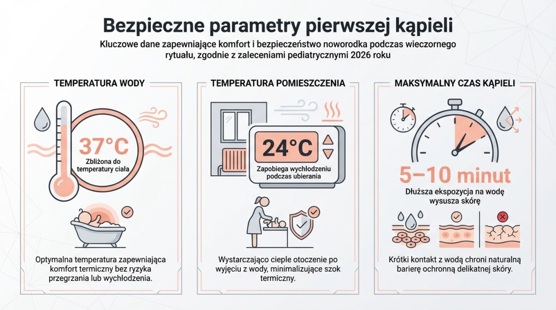 Bezpieczne parametry pierwszej kąpieli