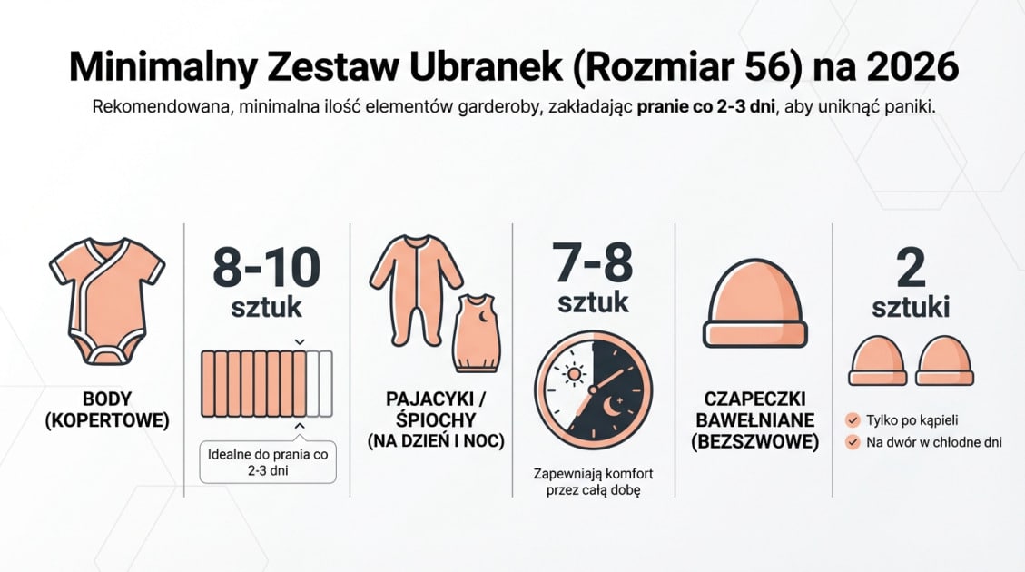 Minimalny Zestaw Ubranek (Rozmiar 56) na 2026