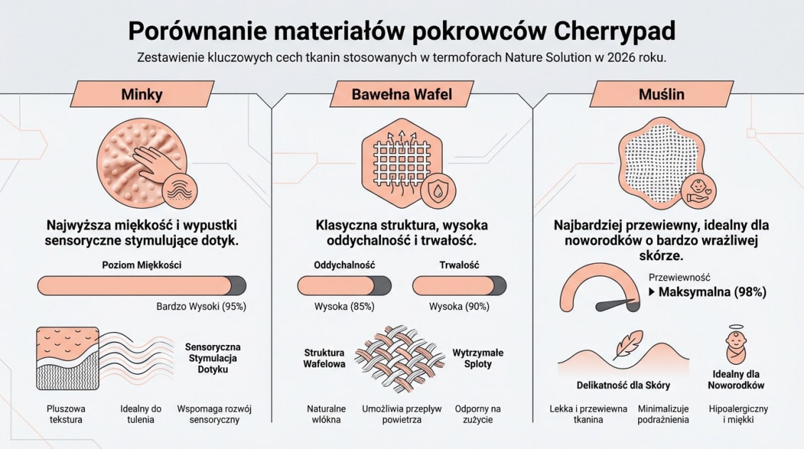Porównanie materiałów pokrowców Cherrypad