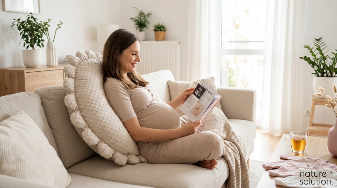 Normy wagi dziecka w ciąży 2026: Tabela i rozwój płodu 1 Pan Pieróg™ – poduszka do karmienia – piasek pustyni in use