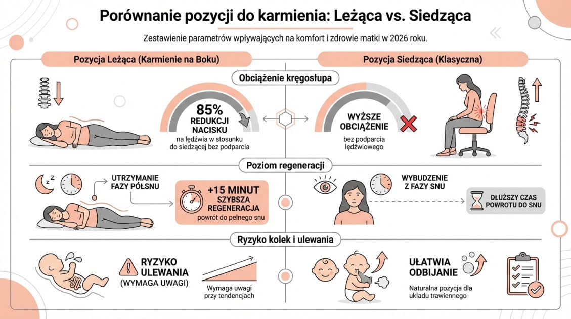 Porównanie pozycji do karmienia: Leżąca vs. Siedząca