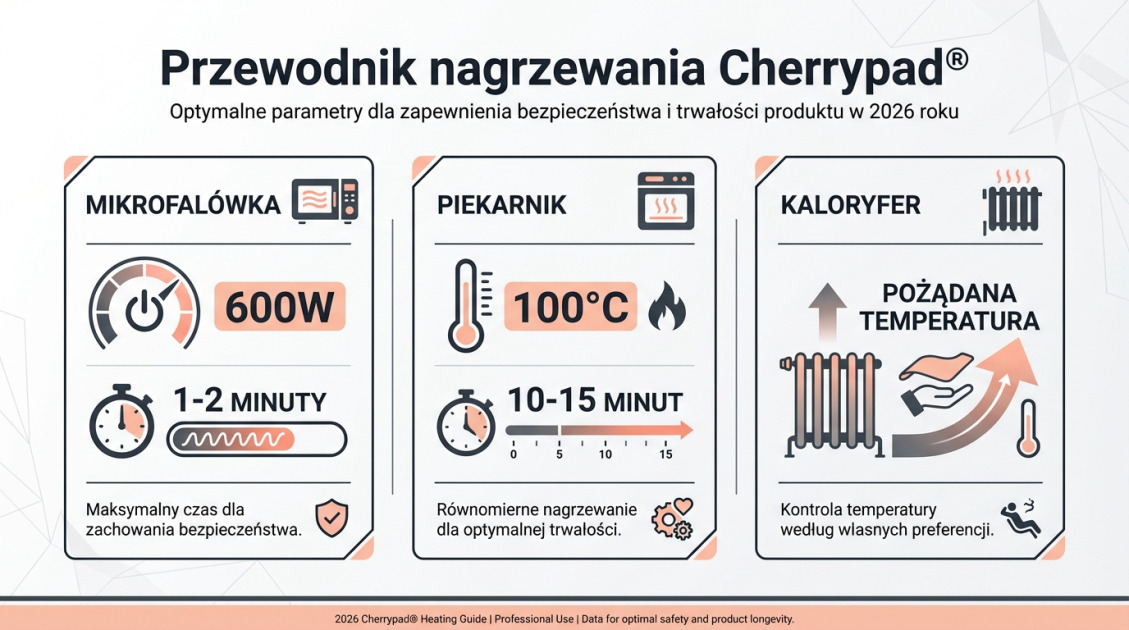 Termofor z pestek wiśni: Naturalny sposób na kolkę i ból 1 Przewodnik nagrzewania Cherrypad®