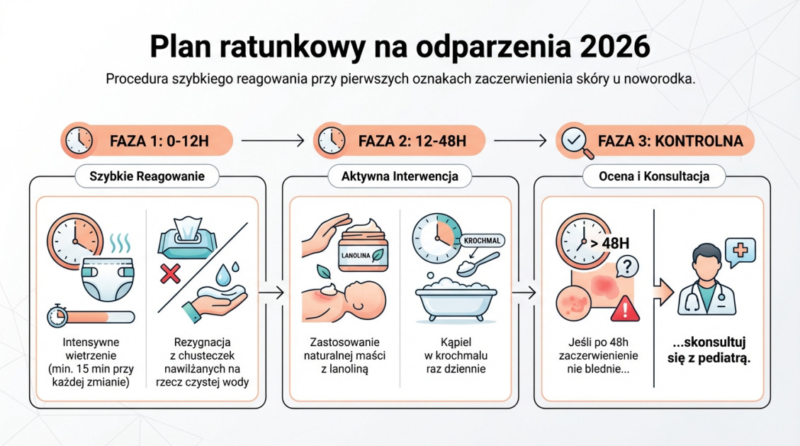 Odparzenia u noworodka: jak leczyć i skutecznie im zapobiegać? 2 Plan ratunkowy na odparzenia 2026
