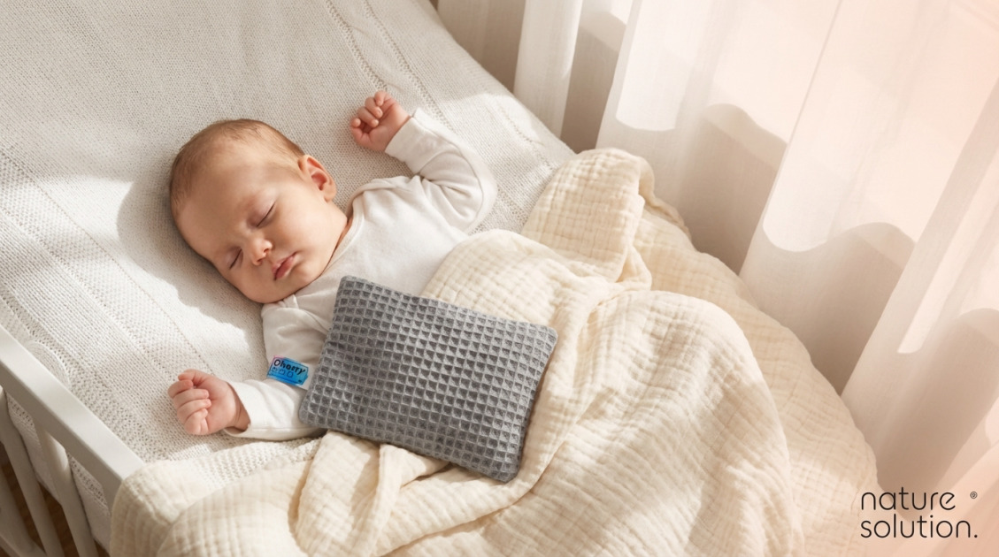 Termofor z Pestek Wiśni Cherrypad® – Wafel szary in use