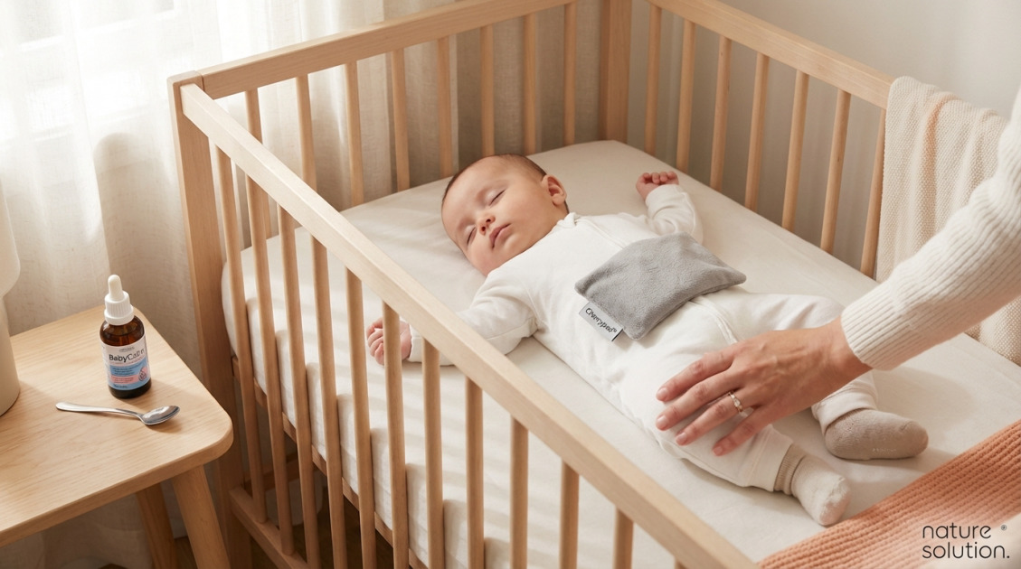 Ziołowe krople na kolki – BabyCalm in use