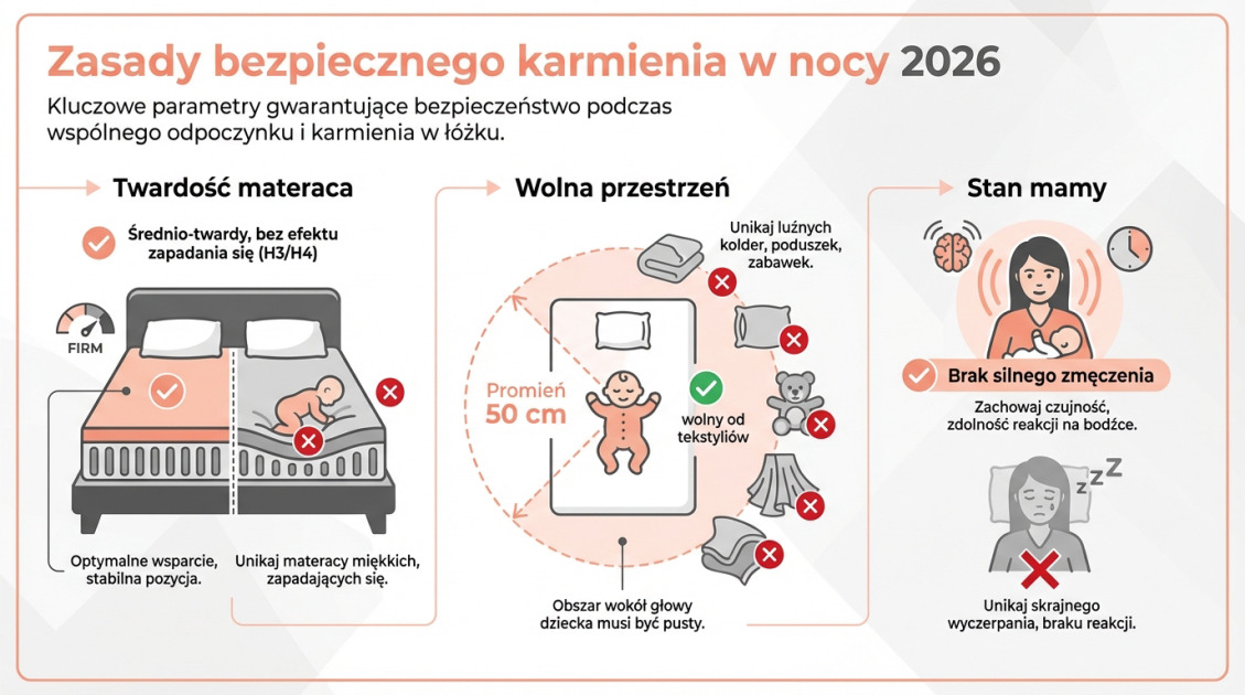 Jak karmić na leżąco? Praktyczny poradnik dla mam (2026) 2 Zasady bezpiecznego karmienia w nocy 2026