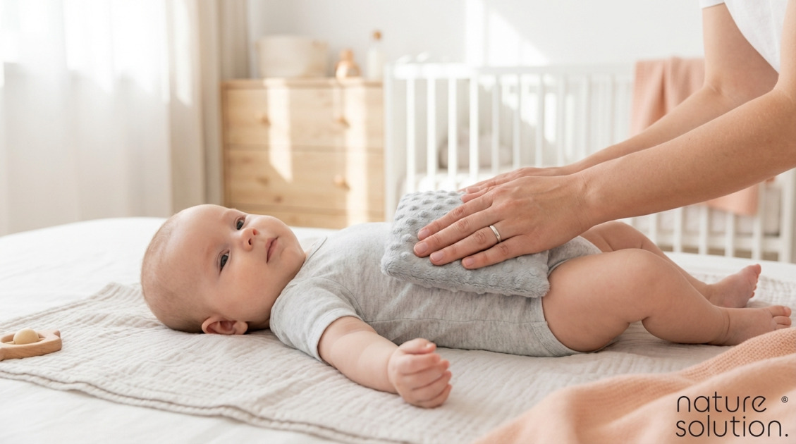 Termofor z Pestek Wiśni Cherrypad® – Minky szary in use