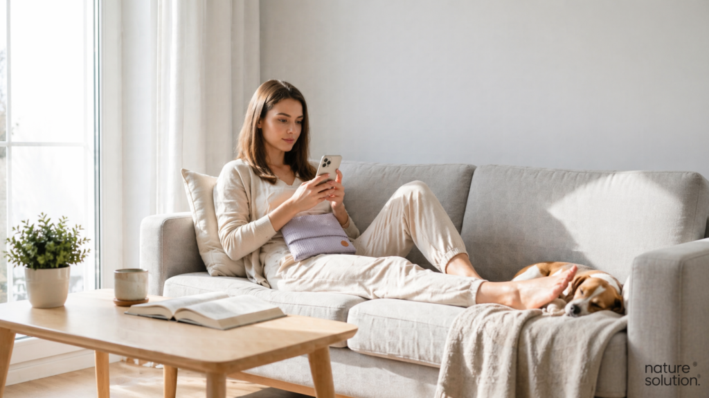 Termofor z Pestek Wiśni Cherrypad® – Minky szary in use