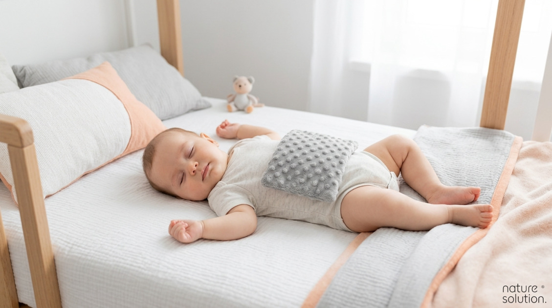 Termofor z Pestek Wiśni Cherrypad® – Minky szary in use