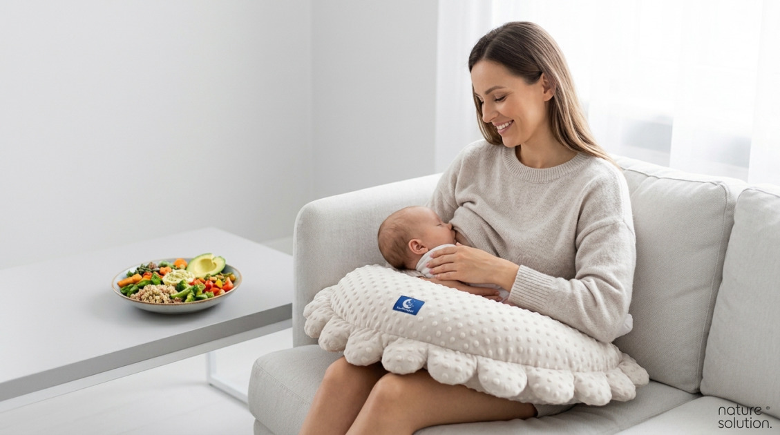 Pan Pieróg™ – poduszka do karmienia – piasek pustyni in use