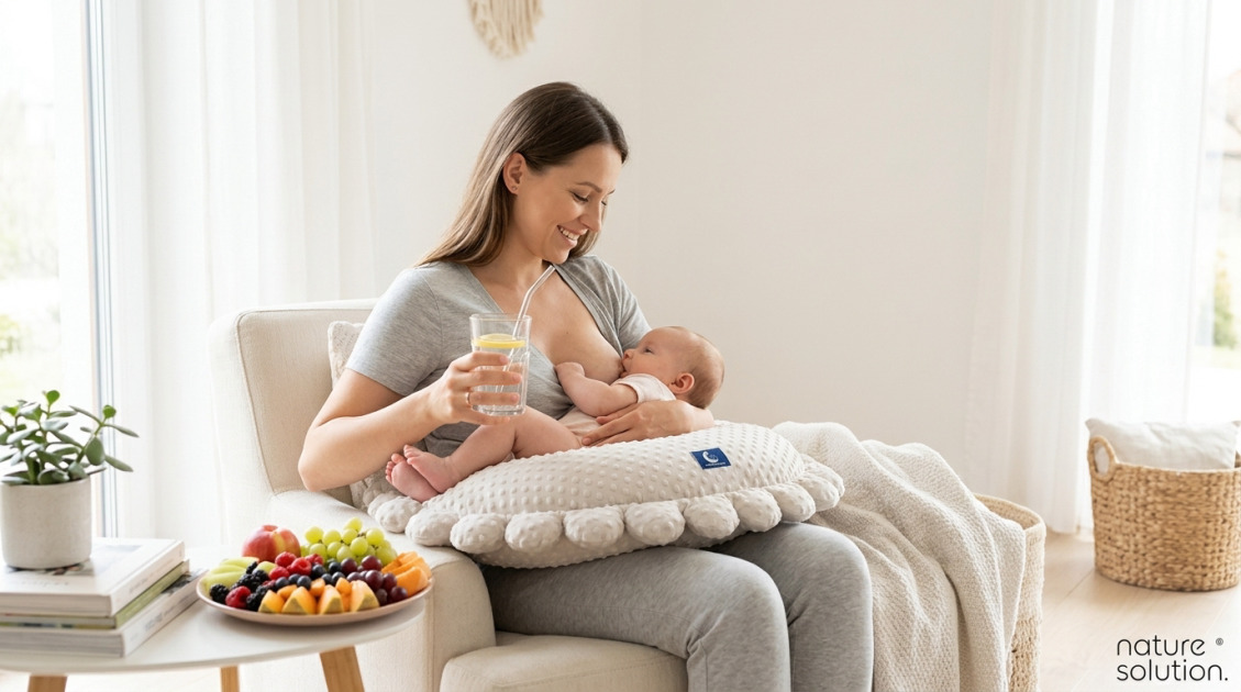 Pan Pieróg™ – poduszka do karmienia – piasek pustyni in use