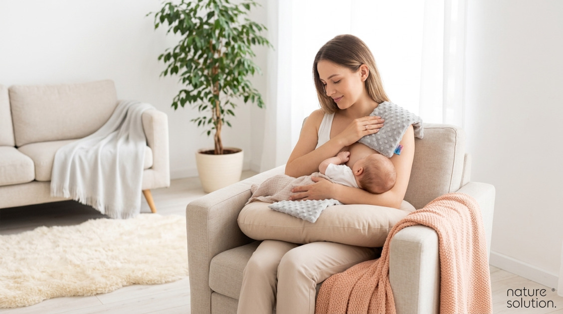 Termofor z Pestek Wiśni Cherrypad® – Minky szary in use