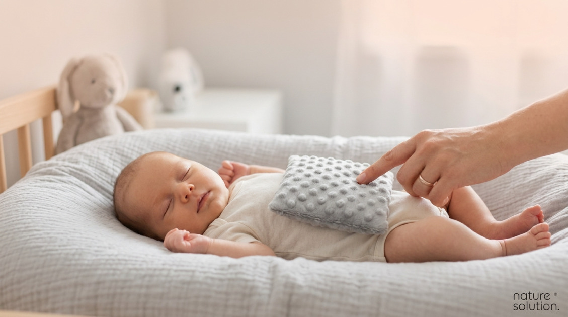 Termofor z Pestek Wiśni Cherrypad® – Minky szary in use