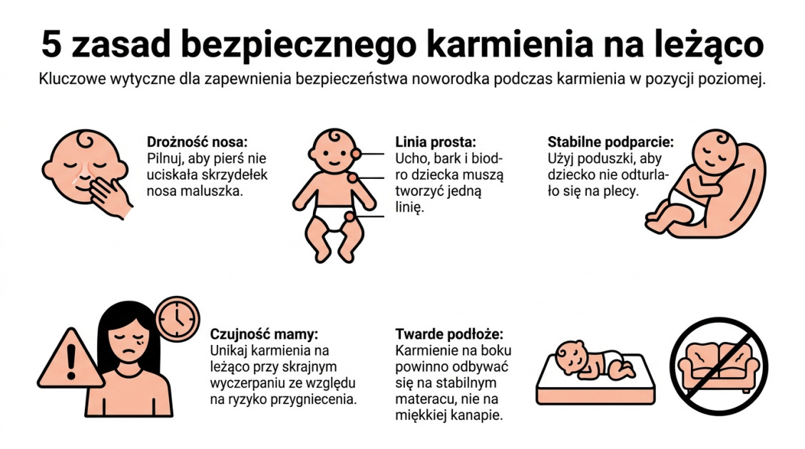 5 zasad bezpiecznego karmienia na leżąco