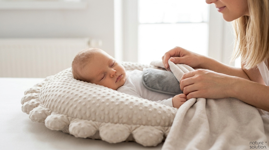 Pan Pieróg™ - poduszka do karmienia - piasek pustyni in use