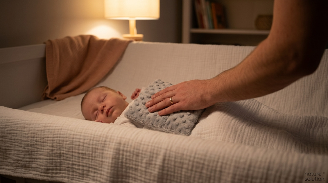 Termofor z Pestek Wiśni Cherrypad® - Minky szary in use