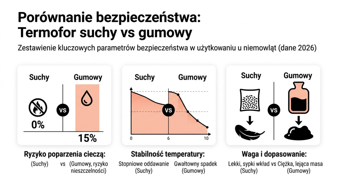 Porównanie bezpieczeństwa: Termofor suchy vs gumowy