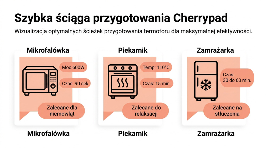 Ile grzać termofor z pestek wiśni? Kompletny przewodnik 2026 2 Szybka ściąga przygotowania Cherrypad