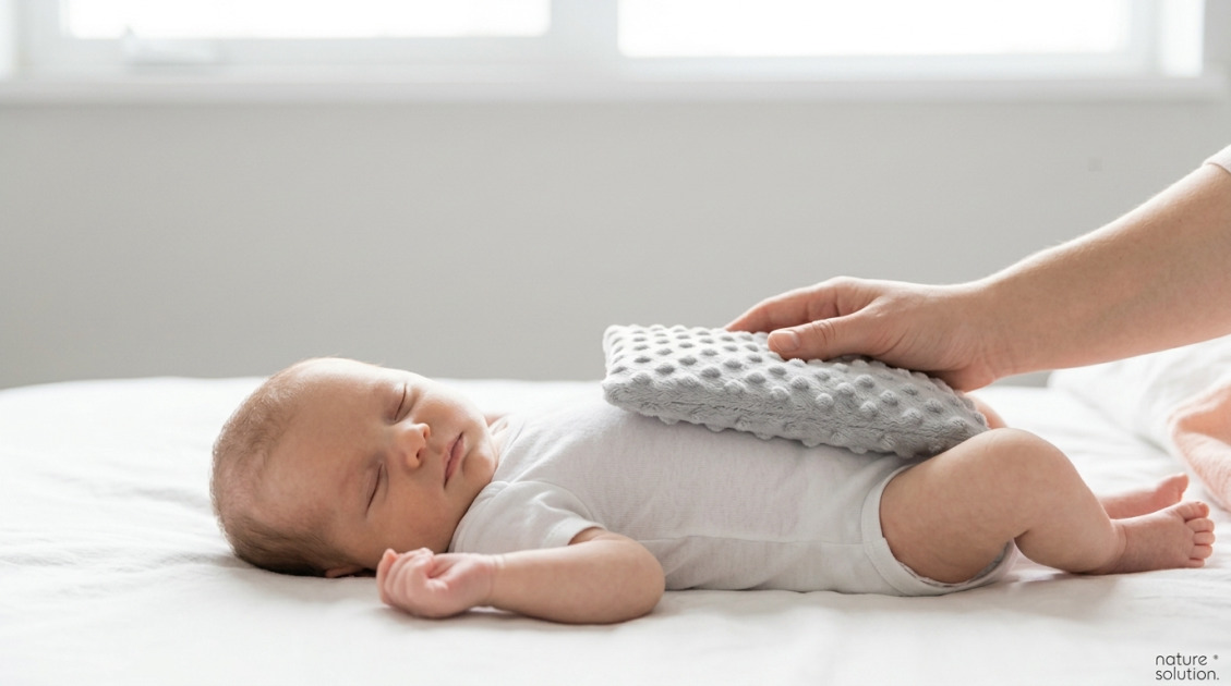 Termofor z Pestek Wiśni Cherrypad® – Minky szary in use