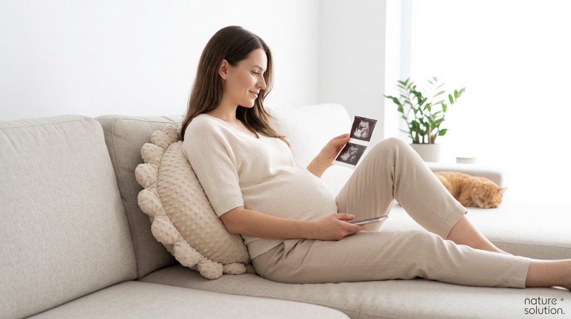 Pan Pieróg™ – poduszka do karmienia – piasek pustyni in use