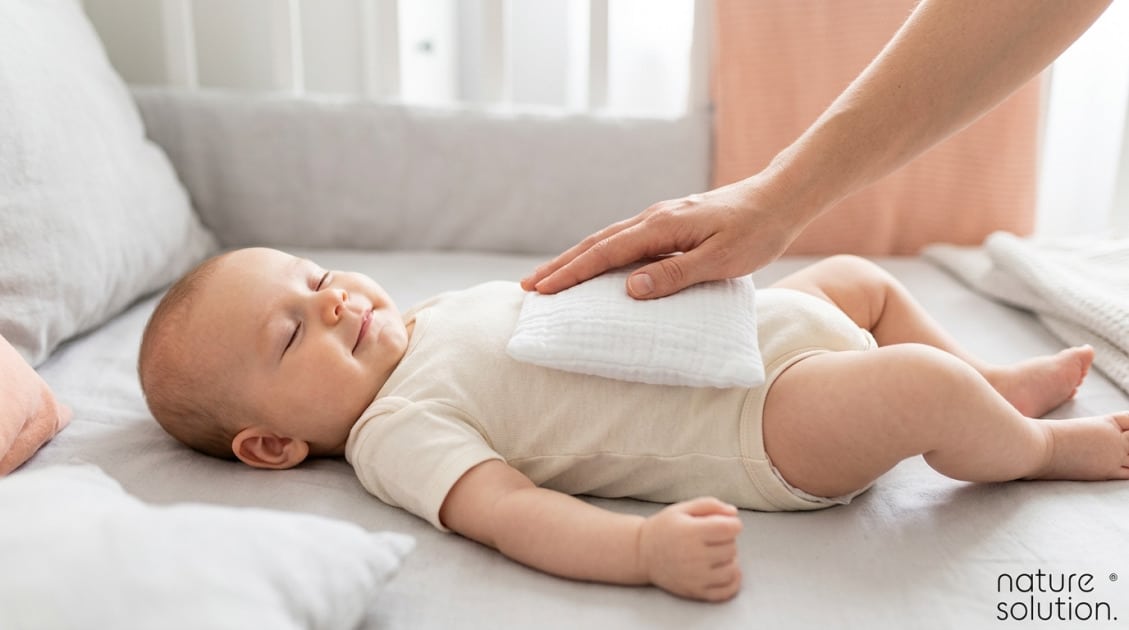 Termofor z Pestek Wiśni Cherrypad® – muślin Biały in use