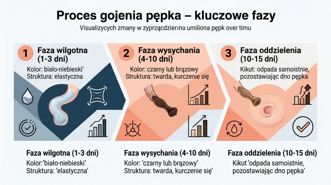 Proces gojenia pępka – kluczowe fazy