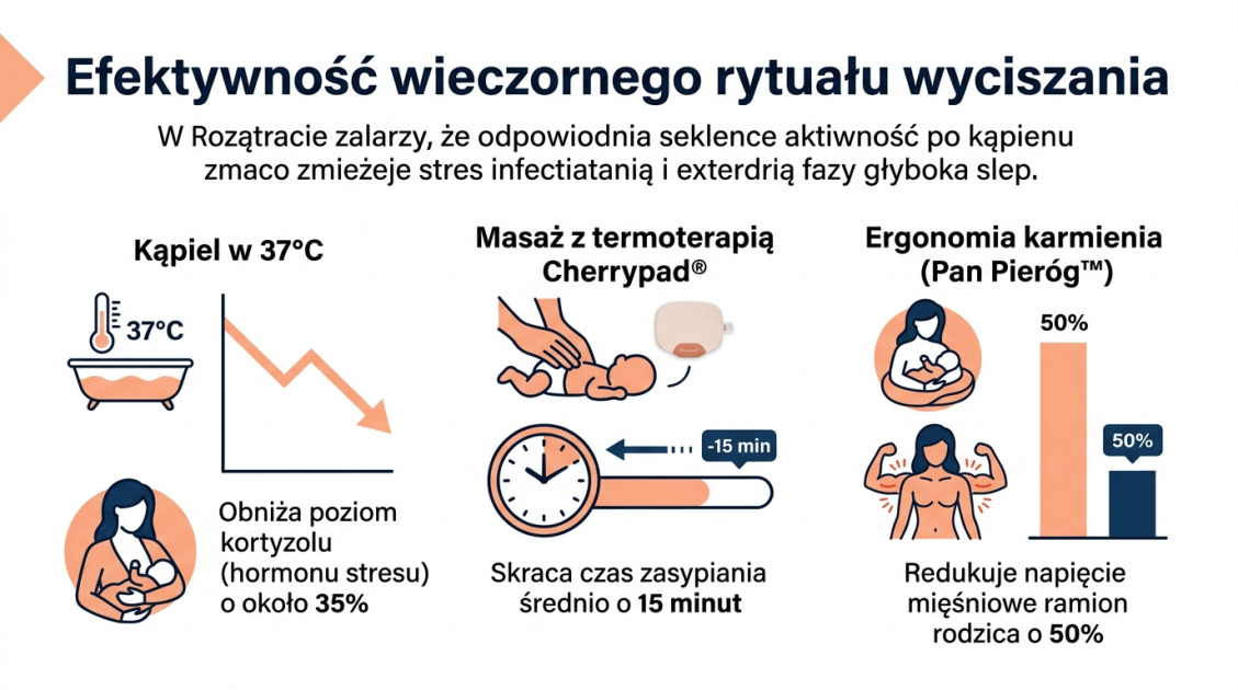 Pierwsza kąpiel noworodka krok po kroku – poradnik 2026 2 Efektywność wieczornego rytuału wyciszania