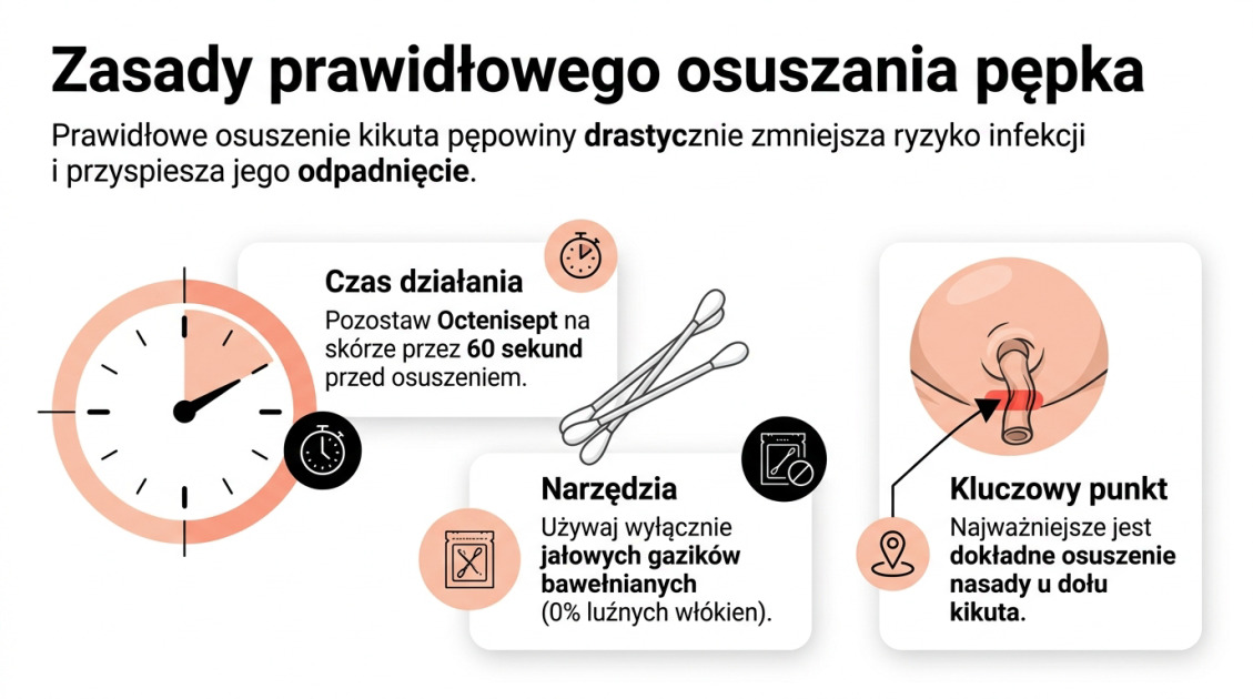 Zasady prawidłowego osuszania pępka