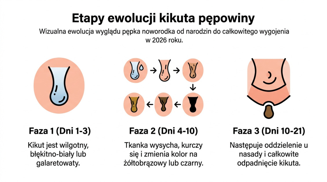 Kiedy odpada pępek u noworodka? Poradnik pielęgnacji 2 Etapy ewolucji kikuta pępowiny