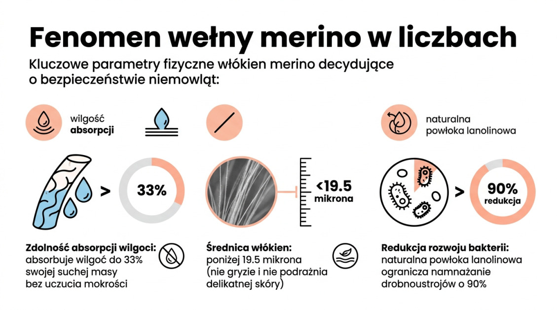 Kocyk dla noworodka: jaki wybrać dla bezpiecznego snu? 2 Fenomen wełny merino w liczbach