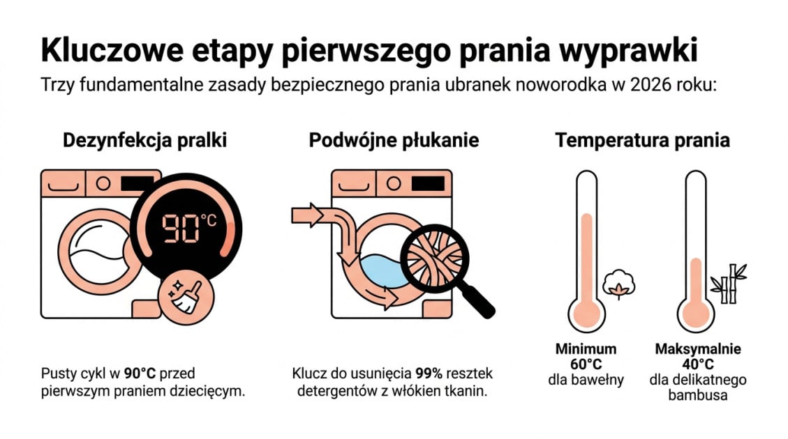Kluczowe etapy pierwszego prania wyprawki
