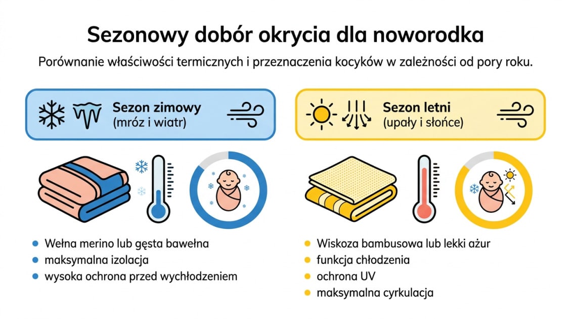 Sezonowy dobór okrycia dla noworodka