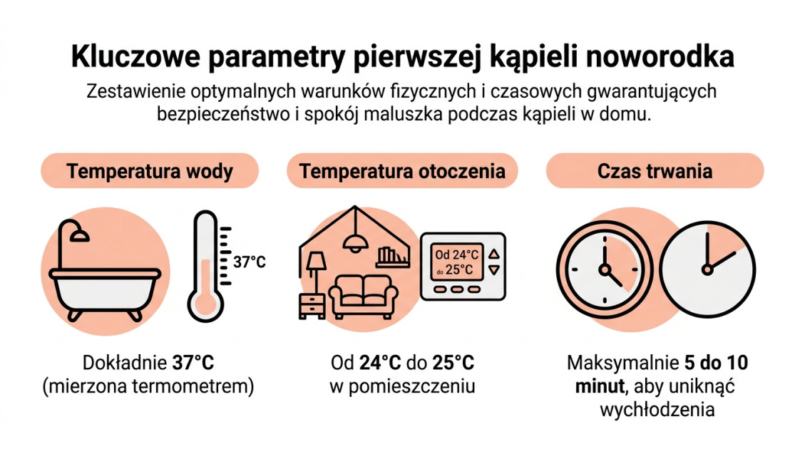 Kluczowe parametry pierwszej kąpieli noworodka