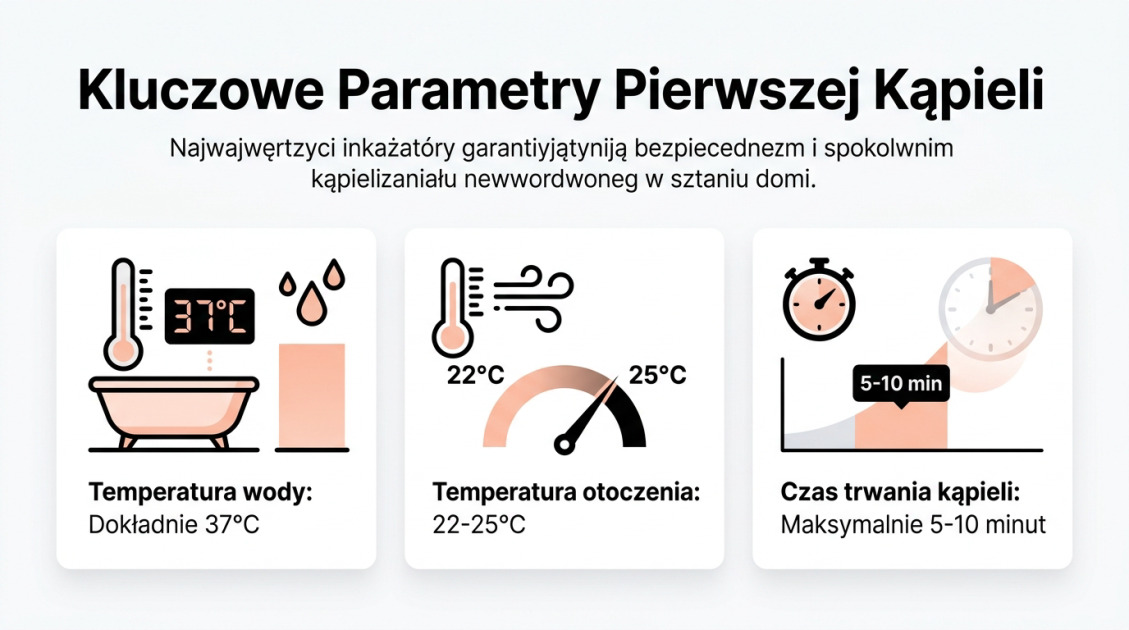 Pierwsza kąpiel noworodka krok po kroku – bezstresowy poradnik 1 Kluczowe Parametry Pierwszej Kąpieli
