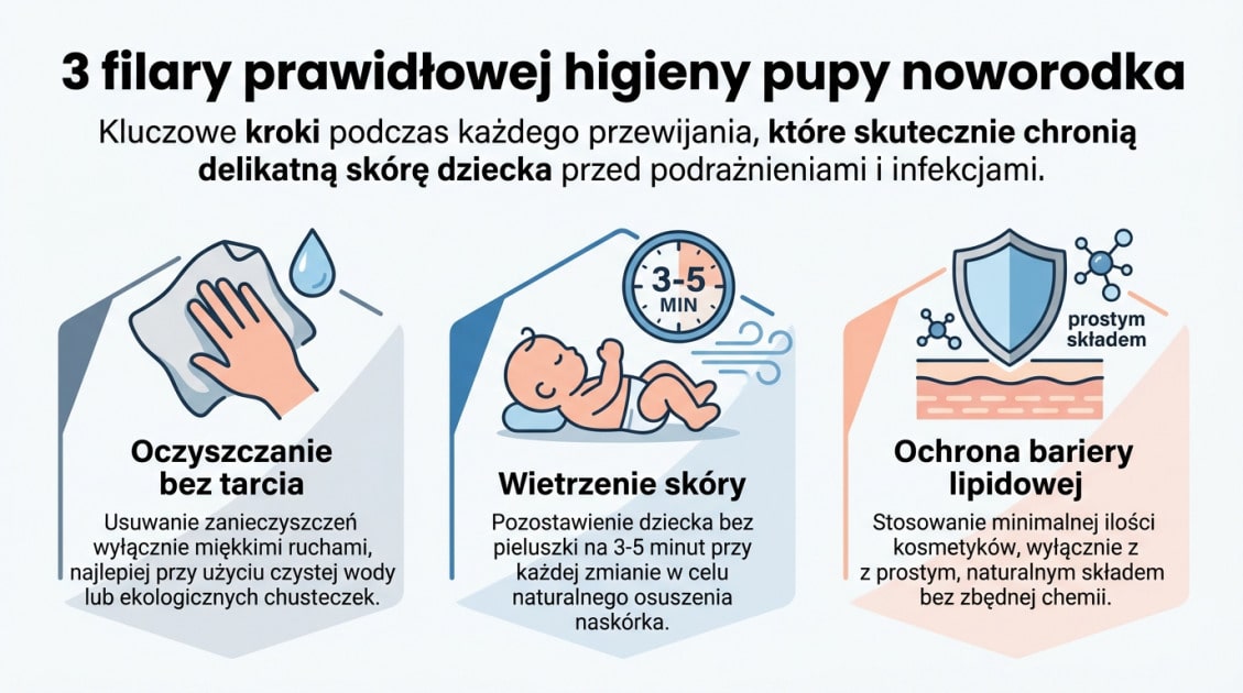Jak często zmieniać pieluchę noworodkowi? Praktyczny poradnik 1 3 filary prawidłowej higieny pupy noworodka