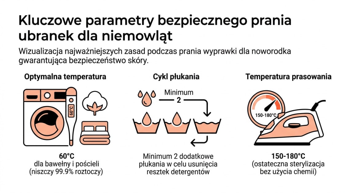 Kluczowe parametry bezpiecznego prania ubranek dla niemowląt